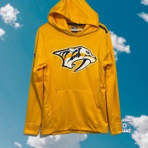 Nashville Predators Authentic Pro Gold Logo Hoodie S